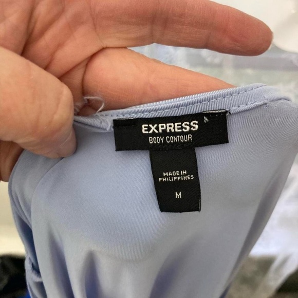 Express Light Blue Long Sleeve Bodysuit M - Picture 3 of 3